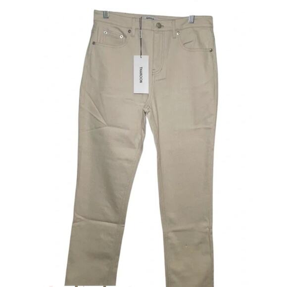 NWT PERFECT FOR SPRING THAKOON CLASSIC CROPPED JEANS ECRU SZ 4 MSRP $150 - Picture 6 of 7